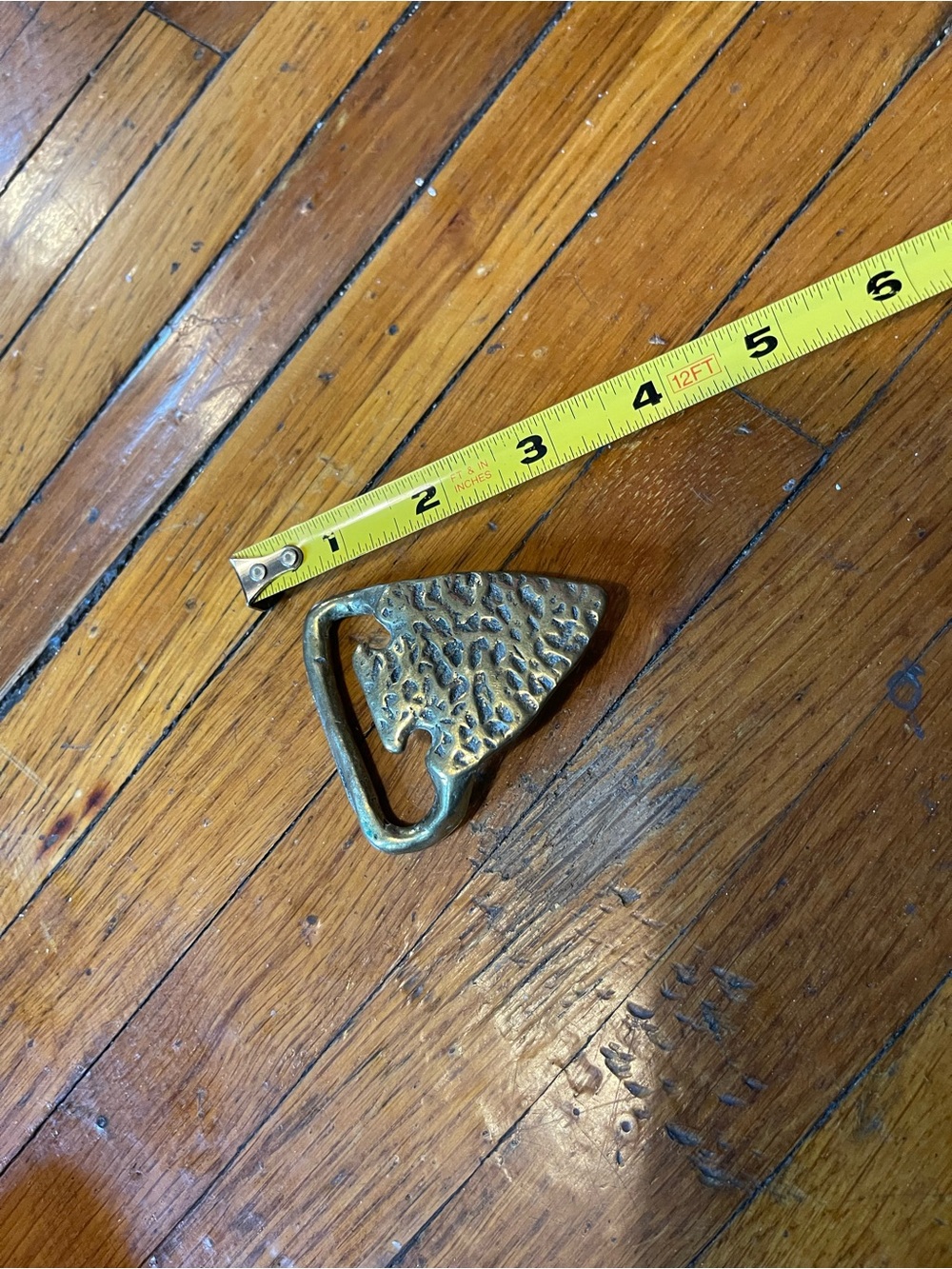 Vintage, Unisex Hammered Solid Brass Arrowhead Belt Buckle